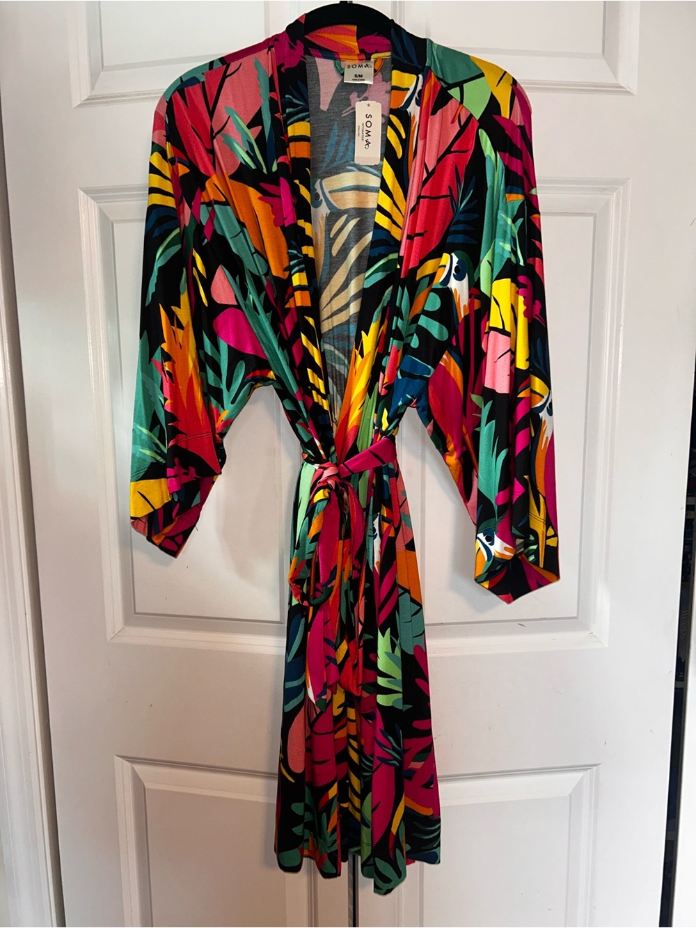 Soma Multicolor Tropical Print Women’s Top - Pink, Yellow, Blue, Black